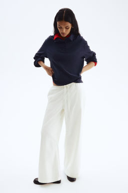 Pantal?n denim con cord?n de ajuste - H&m фото 7