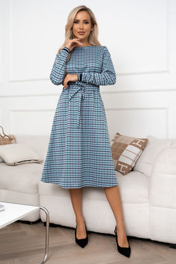 Платье Open Style 6354 зеленый/синий