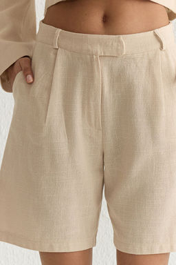 TRENDYOLMILLA Haki Keten Gorunumlu Regular Boy Dokuma Sort & Bermuda TWOSS25SR00030 фото 4