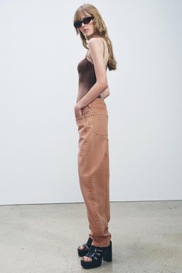 ZW COLLECTION STRAIGHT-LEG MID-RISE JEANS - Zara фото 4
