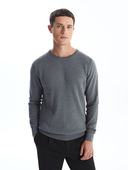 Bisiklet Yaka Uzun Kollu Erkek Triko Kazak