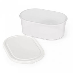 Контейнер для продуктов пластмассовый 1,5л 22х14,5х8см, овальный, подходит для СВЧ, белый (Россия) - Домашняя мода фото 2