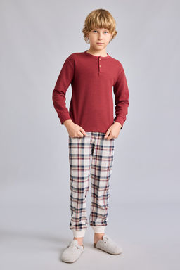 2li Tak_m Henley Yaka Ekose Erkek _ocuk