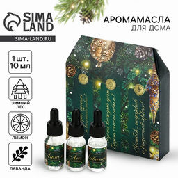 Аромамасло с дозатором для дома Магия нового года, набор 3 шт., 10 мл