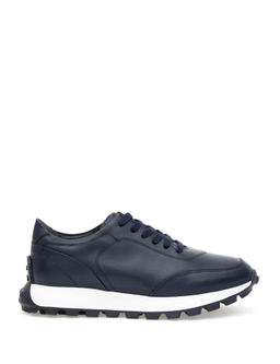 Lacivert %100 Deri Casual Ayakkab_