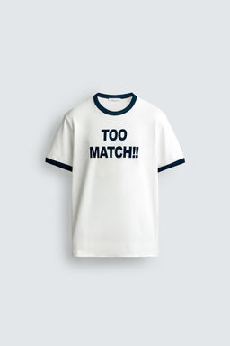 CAMISETA RIB CONTRASTE TEXTO / Blanco roto - Zara фото 7