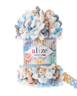 Пуффи файн колор (Puffi fine color) пряжа Alize 100%микрополиэстер 5х100г/14.5 м