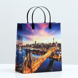 Цена за 10 шт. Пакет "Вечерний город", мягкий пластик, 26 x 23 см, 110 мкм