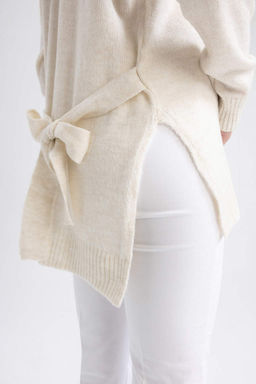 Свитер-туника с круглым вырезом Relax Fit - Defacto фото 7