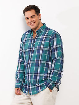 Regular Fit Uzun Kollu Ekose Poplin Erkek G?mlek