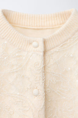 CARDIGAN WITH TULLE AND SEQUINS - Zara фото 3