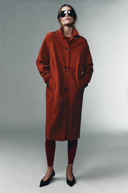 100% SUEDE LEATHER COAT LIMITED EDITION - Zara фото 2