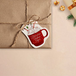 Цена за 20 шт. Шильдик на подарок Новый год «Тёплого Нового года», 6.5×7.5 см