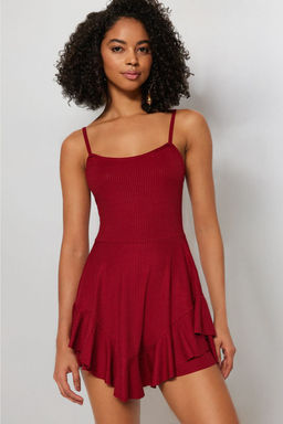 TRENDYOLMILLA Siyah Ask?l? Volanl? Sortlu Mini Tulum TWOSS23TU00044 фото 13