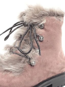 04-AH25-3 BROWN Ботинки зимние женские (натуральная замша, натуральный мех) - Фабричный китай фото 8