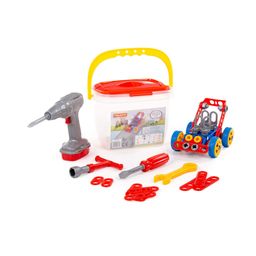 Конструктор Изобретатель - Автомобиль №1 (91 элемент) + шуруповёрт (в ведёрке) - Полесье фото 4