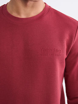 Bisiklet Yaka Bask?l? Erkek Sweatshirt