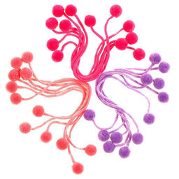 Декоративный элемент на верёвочке Настроение 2 шарика, d= 1,5 см, набор 18 шт., цвет МИКС