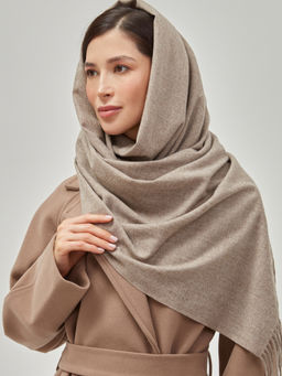 Большой теплый двусторонний палантин В СОСТАВЕ ШЕРСТЬ