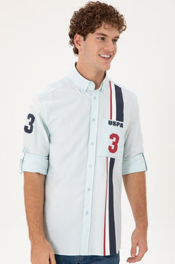 Мужская голубая рубашка с длинным рукавом - U.s. polo assn фото 3