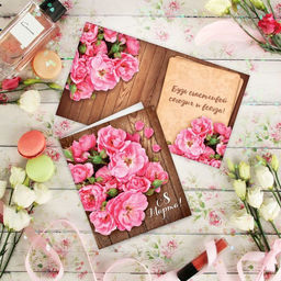 Цена за 10 шт. Открытка С 8 Марта, 12?18 см