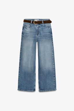 Z1975 HIGH-WAIST CULOTTE JEANS WITH BELT - Zara фото 17