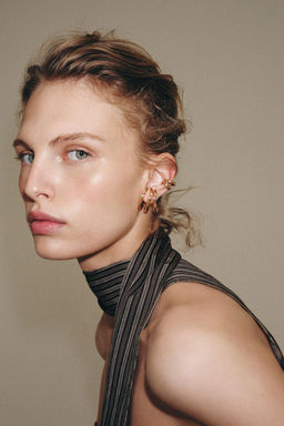 PACK PENDIENTES TRIPLE ARO EARCUFF / Dorado - Zara фото 2