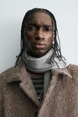 COAT WITH FAUX FUR WOOL BLEND