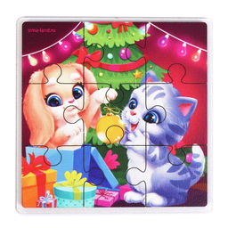 Новогодние пазлы Зверята украшают ёлочку - Лесная мастерская фото 3