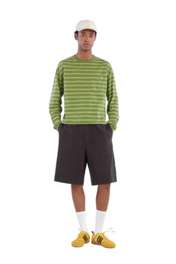 CAMISETA RAYAS BOLSILLO BORDADOS / Verdes