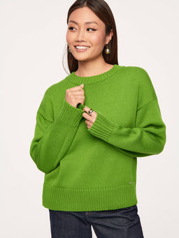 CONTE LDK 286 Джемпер свободного силуэта из пряжи с хлопком green