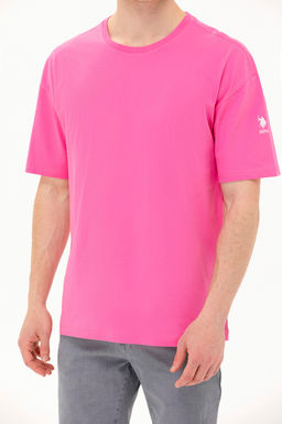 U. S. Polo Assn Мужская розовая футболка оверсайз с круглым вырезом - U.s. polo assn фото 6