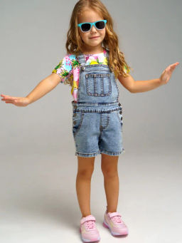 PlayToday / Полукомбинезон текстильный джинсовый для девочек