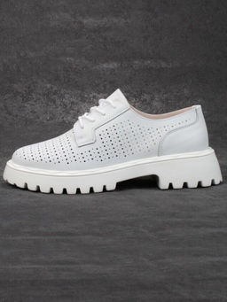 03-HY8-2D WHITE Полуботинки женские (натуральная кожа)