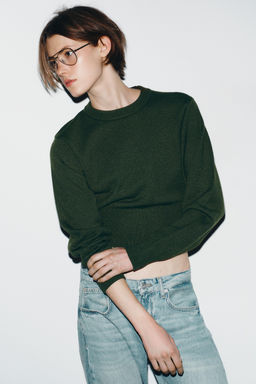 CROPPED PLAIN KNIT JUMPER - Zara фото 2