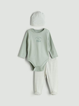 Erkek Bebek ??t??tl? Body Pantolon ve Bere 3l?