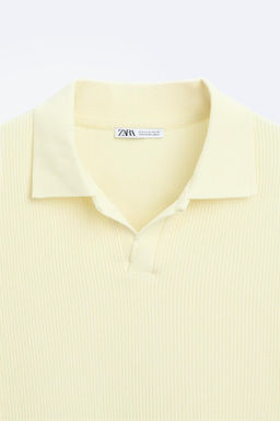 TEXTURED POLO SHIRT WITH RIBBED TRIMS - Zara фото 44