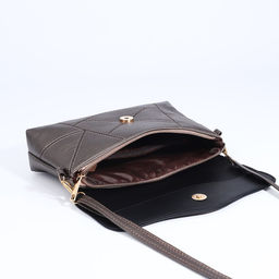 Сумка кросс-боди женская, длинный ремень, на магните, 24×6×14 см, тёмно-серебряная