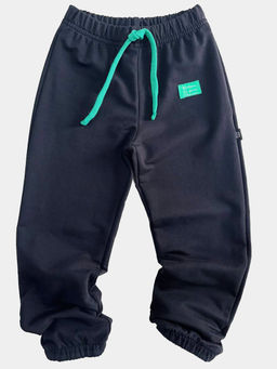 Спортивные штаны на резинке 22-0517 черный|зеленый - Mini maxi фото 5