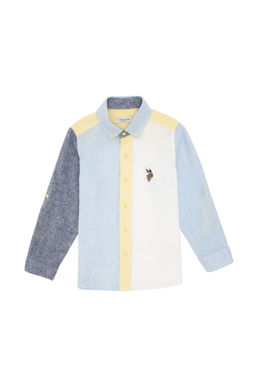 Голубая рубашка с длинным рукавом для мальчика - U.s. polo assn фото 2