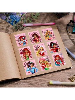 Цена за 10 шт. Наклейки детские бумажные «Подружки», c раскраской на обороте, 11×15.5 см