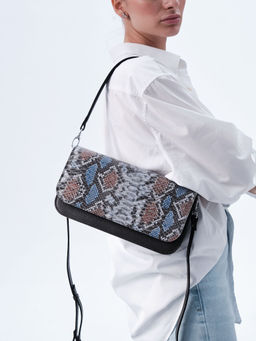 Сумка кожаная багет Deboro 30138 темный лес