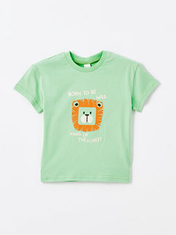 Bisiklet Yaka K?sa Kollu Bask?l? Erkek Bebek Ti??rt 2li - Waikiki фото 2