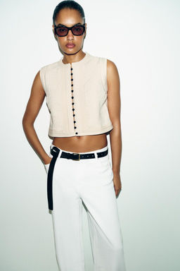 TEXTURED KNIT WAISTCOAT TOP - Zara фото 5