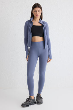 Indigo Soft F?rcal? Kumas Reflektor Bask? Detayl? Tam Boy Orme Spor Tayt THMAW25TY00020