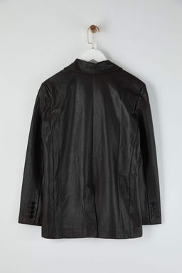 Limited Edition Siyah Y?kamal? Suni Deri Blazer Ceket TWOAW26BC00033 - Trendyolmilla фото 5