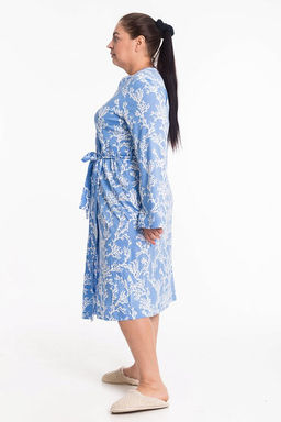 Халат М325133гб голубой/белый