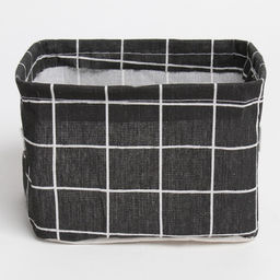 Текстильная корзинка Доляна Клетка цвет черный, 12*15*20 см  фото 2