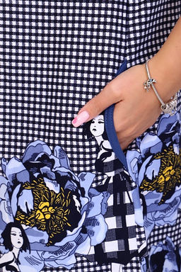 Халат женский на молнии с карманами, синий купон (841-2) - Плиона фото 8