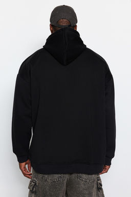 TRENDYOL MAN Antrasit Buyuk Beden Oversize Basic Rahat Kapusonlu Etiketli Ici Polarl? Sweatshirt TMNAW24AO00000 - Trendyolmilla фото 22